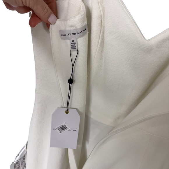 Dress The Population Estella Dress Gown Leg Slit White Size Medium Wedding - Picture 11 of 12